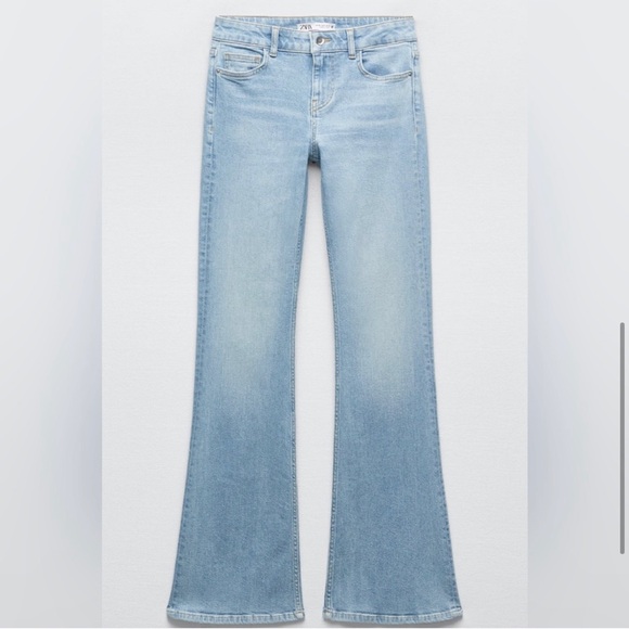 Zara Extra Long Low-Rise Flared Jeans Z1975 - Picture 2 of 5